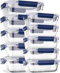 Glass Food Storage Containers with Lids Airtight 10 Pack - Meal Prep
