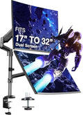 Dual 17-32in Stacked Monitor Arm Desk Mount - Vertical Space Saver