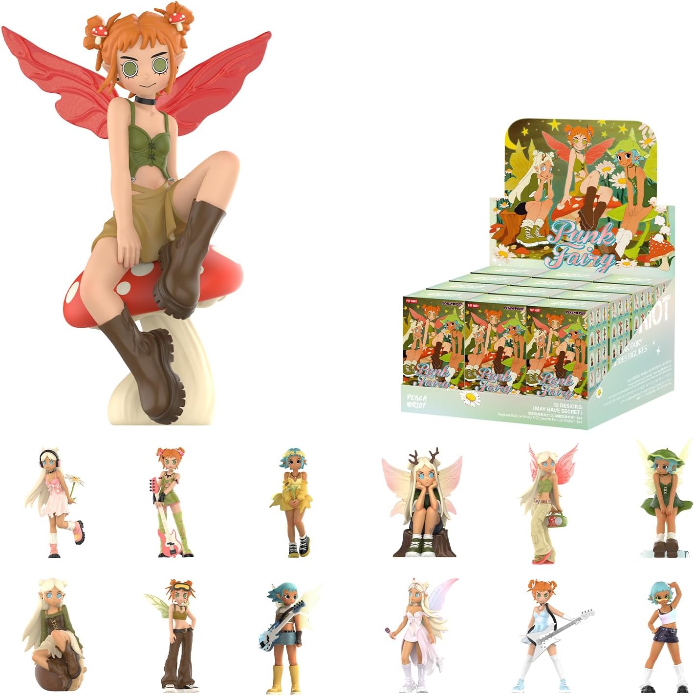 POP MART Peach Riot Punk Fairy Series Figures - 12PCs Collectibles