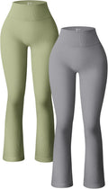OQQ Women's Ribbed Seamless Yoga Pants for High Waist Comfort