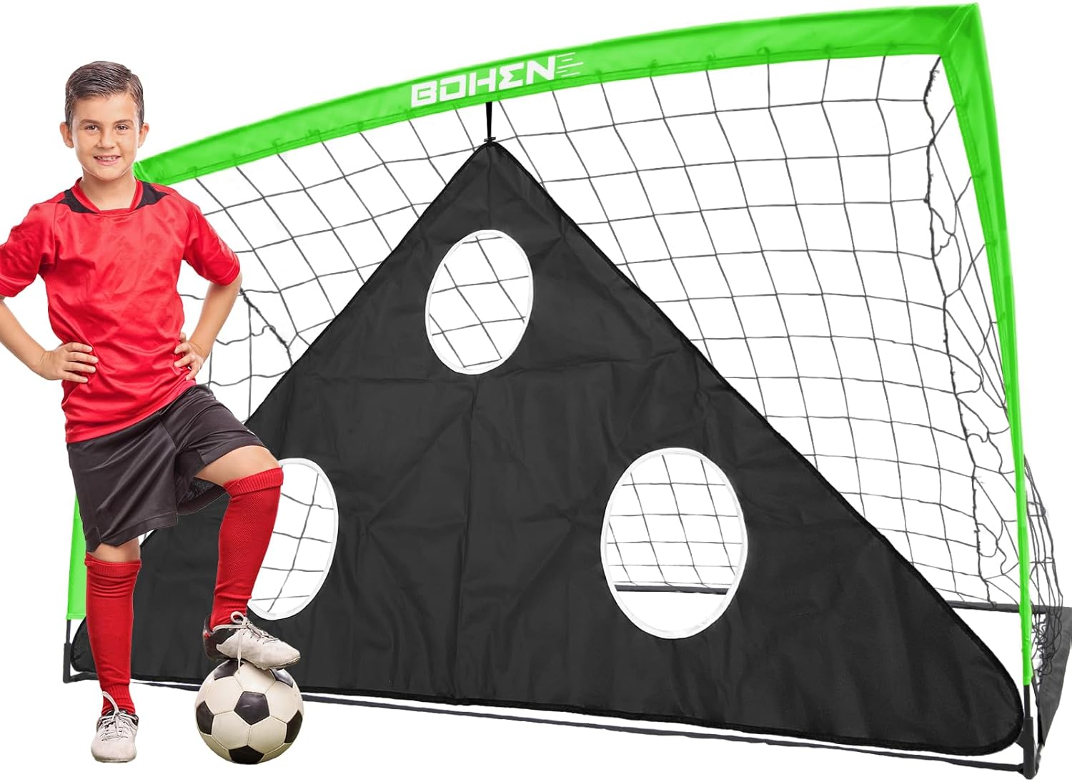 BOHEN Portable Soccer Goal 6x4FT for Kids and Adults Fun