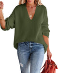 Oversized Deep V Neck Sweater Tunic - Soft, Dressy Comfort