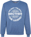 Dad Man Myth Legend Funny Crewneck Sweatshirt for Men - Soft Fleece