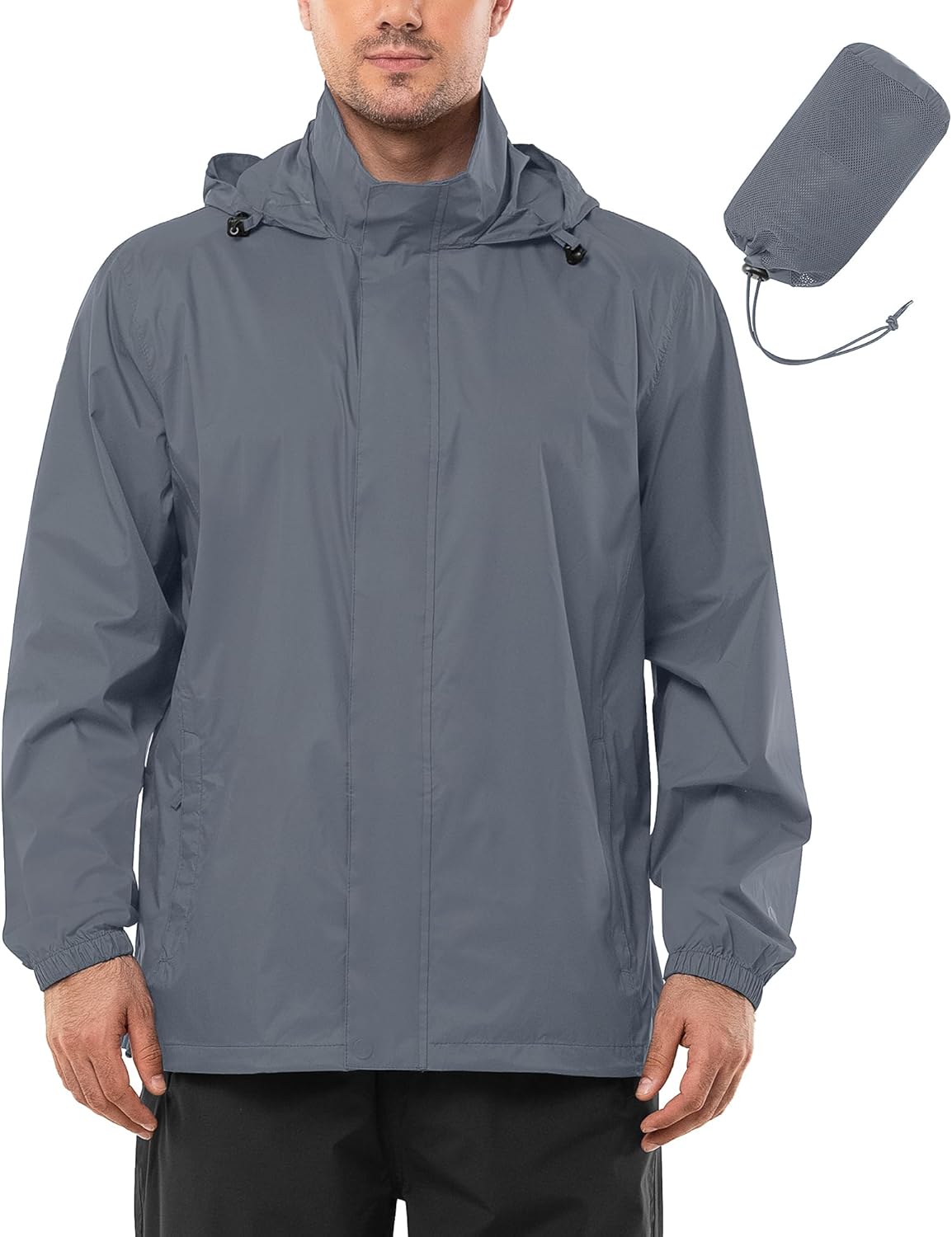 Outdoor Ventures Men's Rain Jacket Waterproof Lightweight Packable