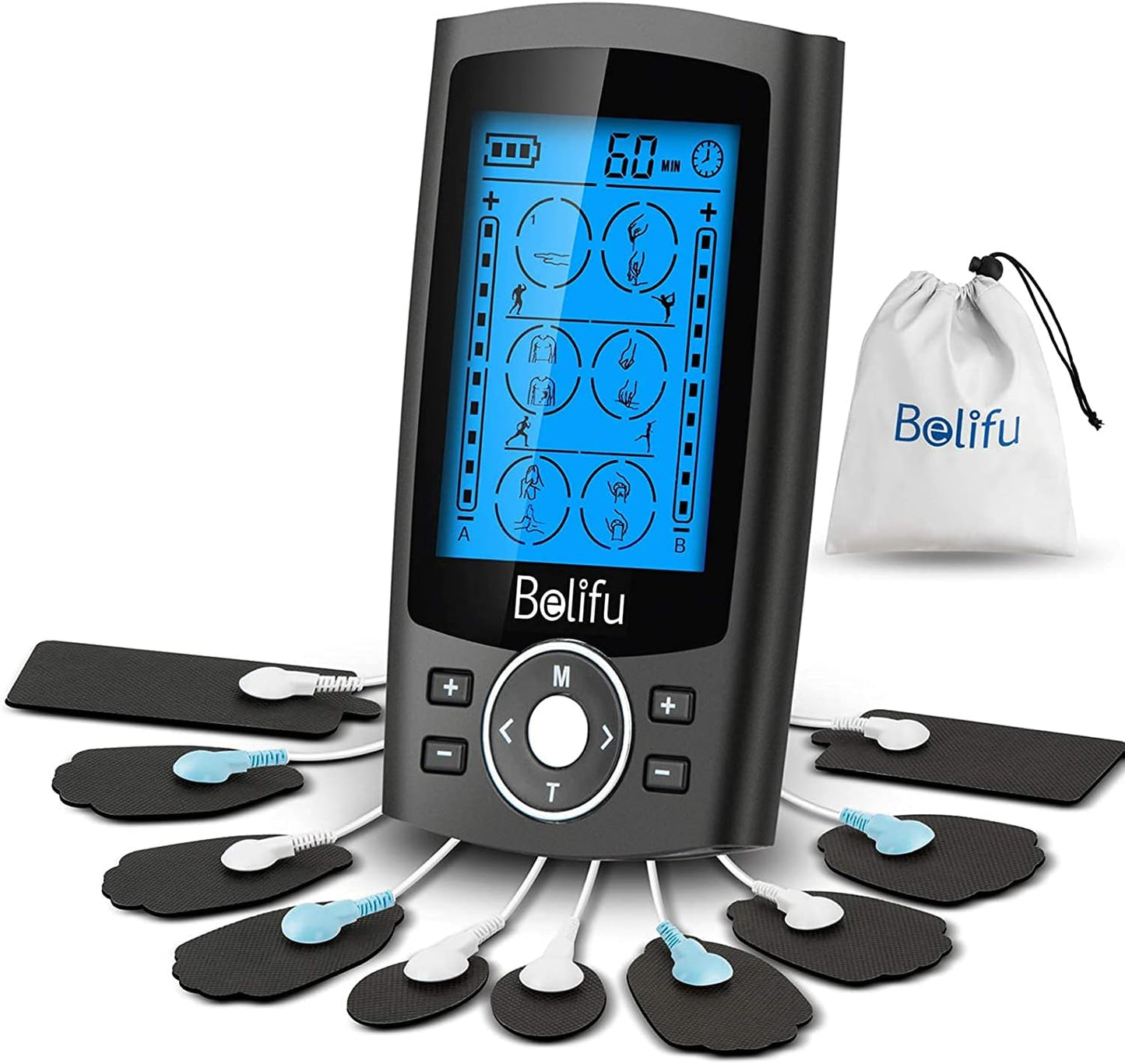 Belifu Dual Channel TENS EMS Unit for Pain Relief Therapy