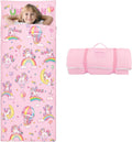 Kids Sleeping Bag Toddler Nap Mat with Removable Pillow - Large