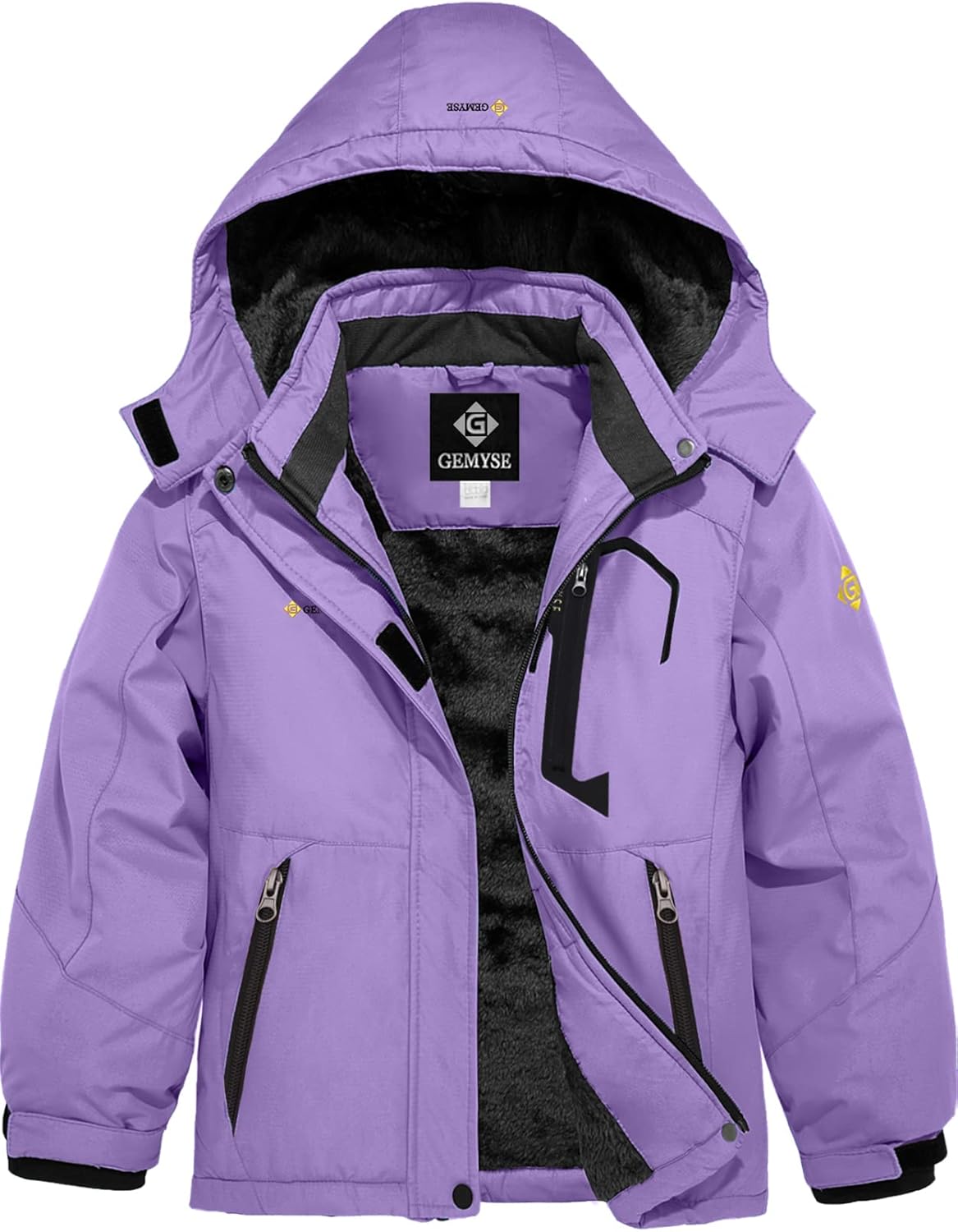 GEMYSE Girl's Waterproof Ski Snow Jacket for Winter Fun