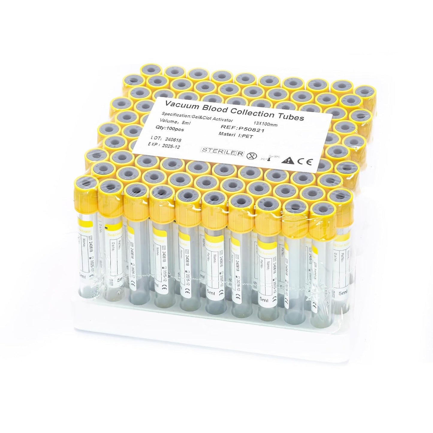 Vacutainer Blood Collection Tubes for Pet Animals 100 Pcs