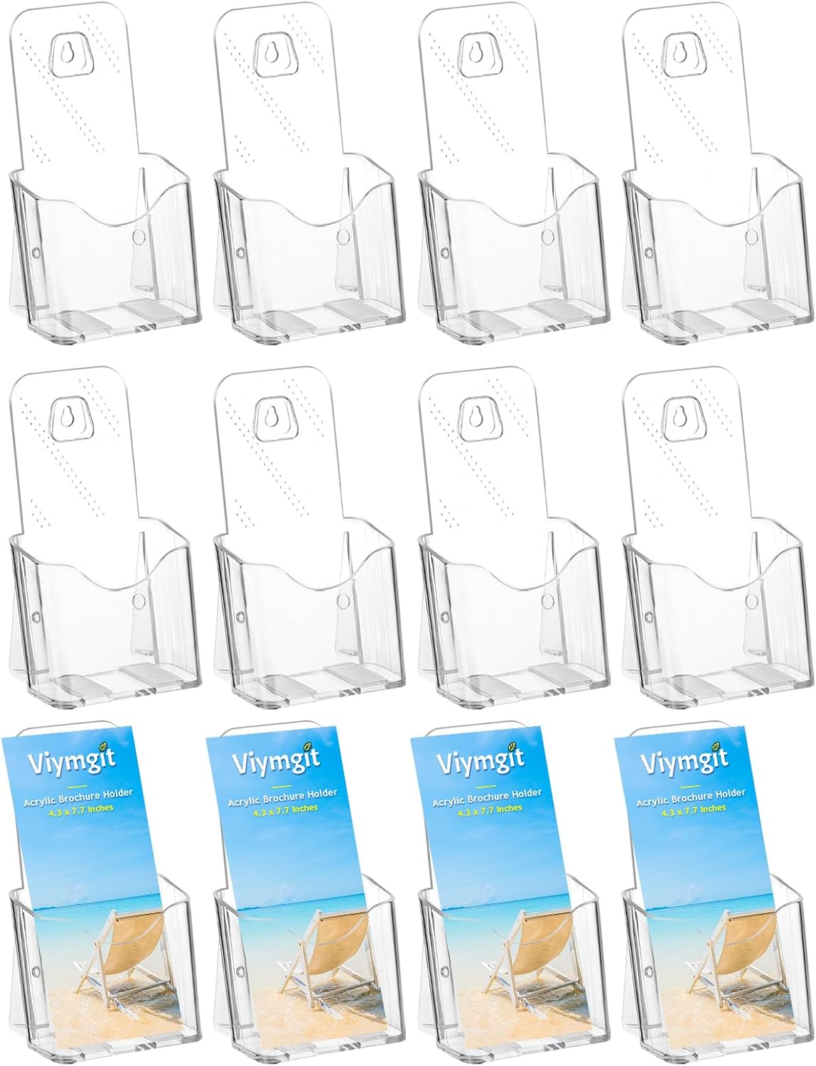 Brochure Holder Stand - 12 Pack Acrylic Display for Flyers