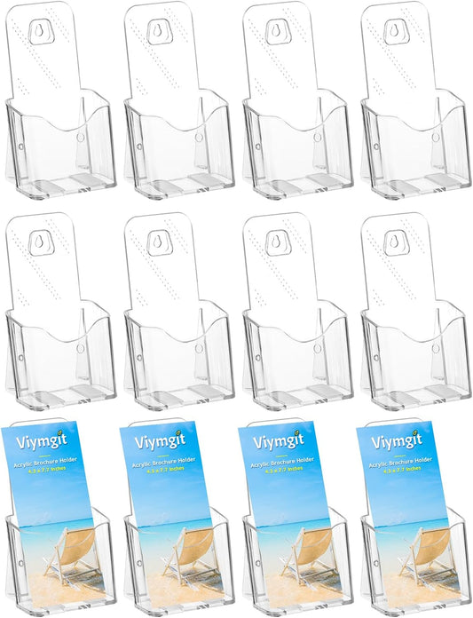 Brochure Holder Stand - 12 Pack Acrylic Display for Flyers