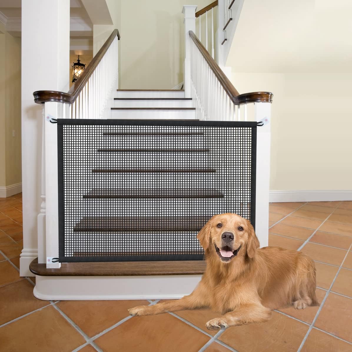 Indoor Safety Mesh Dog Gate: Sturdy 29H, 38W