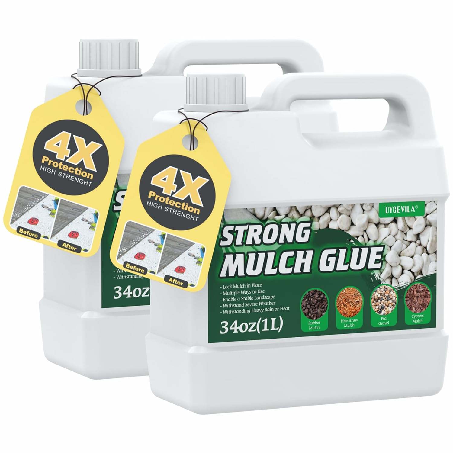 Strong Mulch Glue for Landscaping Pea Gravel & Bark Stabilization