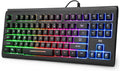 Silent RGB Gaming Keyboard,87 Keys,USB Wired, PC/Laptop