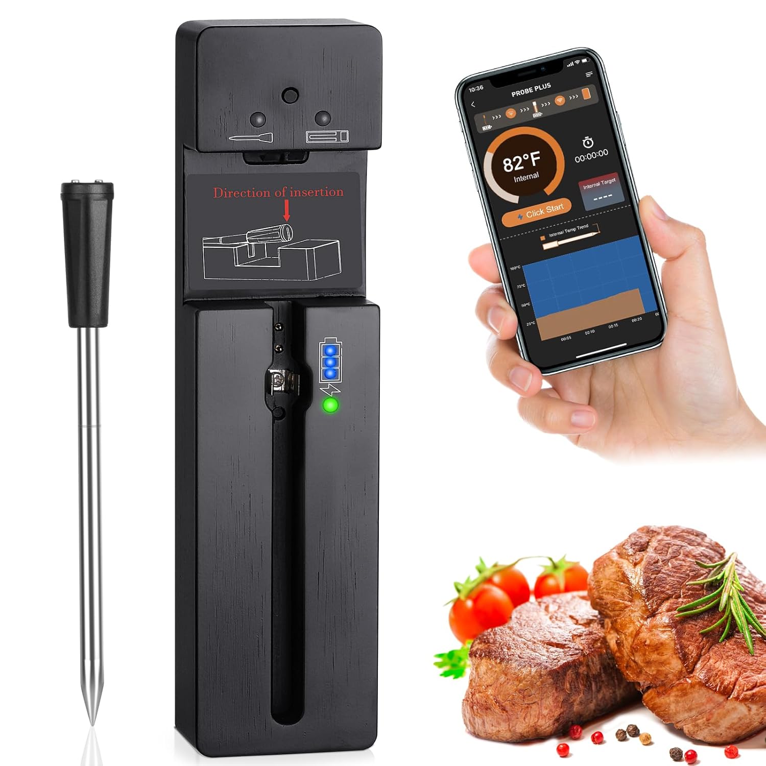 Smart Wireless Meat Thermometer - Instant Read, 1000ft Range