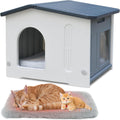 Plastic Cat House Weatherproof for Outdoor Indoor Use - Spacious