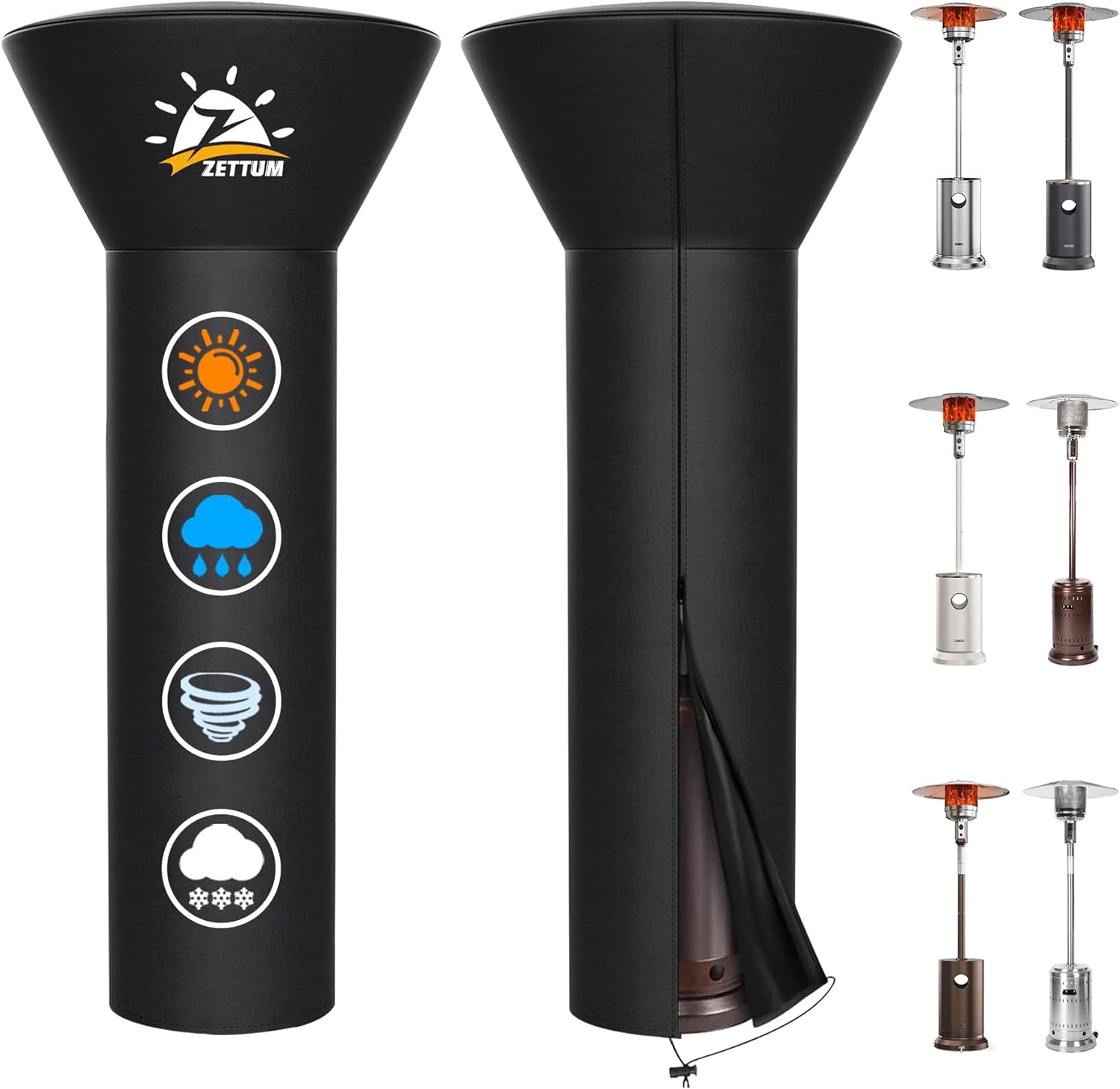 600D Waterproof Patio Heater Cover - Heavy Duty Protection for Your Outdoor Heater - Fits Various Brands