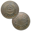 USA 1865 Two Cent Piece Coin - Authentic Civil War Era Circulated
