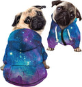 Howilath Basic Dog Hoodie Elegant Galaxy Blue Purple Zipper Sweatshirt