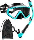 Aegend Snorkeling Gear for Adults - Panoramic Dry Snorkel Mask