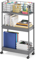 Slim Storage Rolling Cart 3-Tier - Narrow Utility Organizer