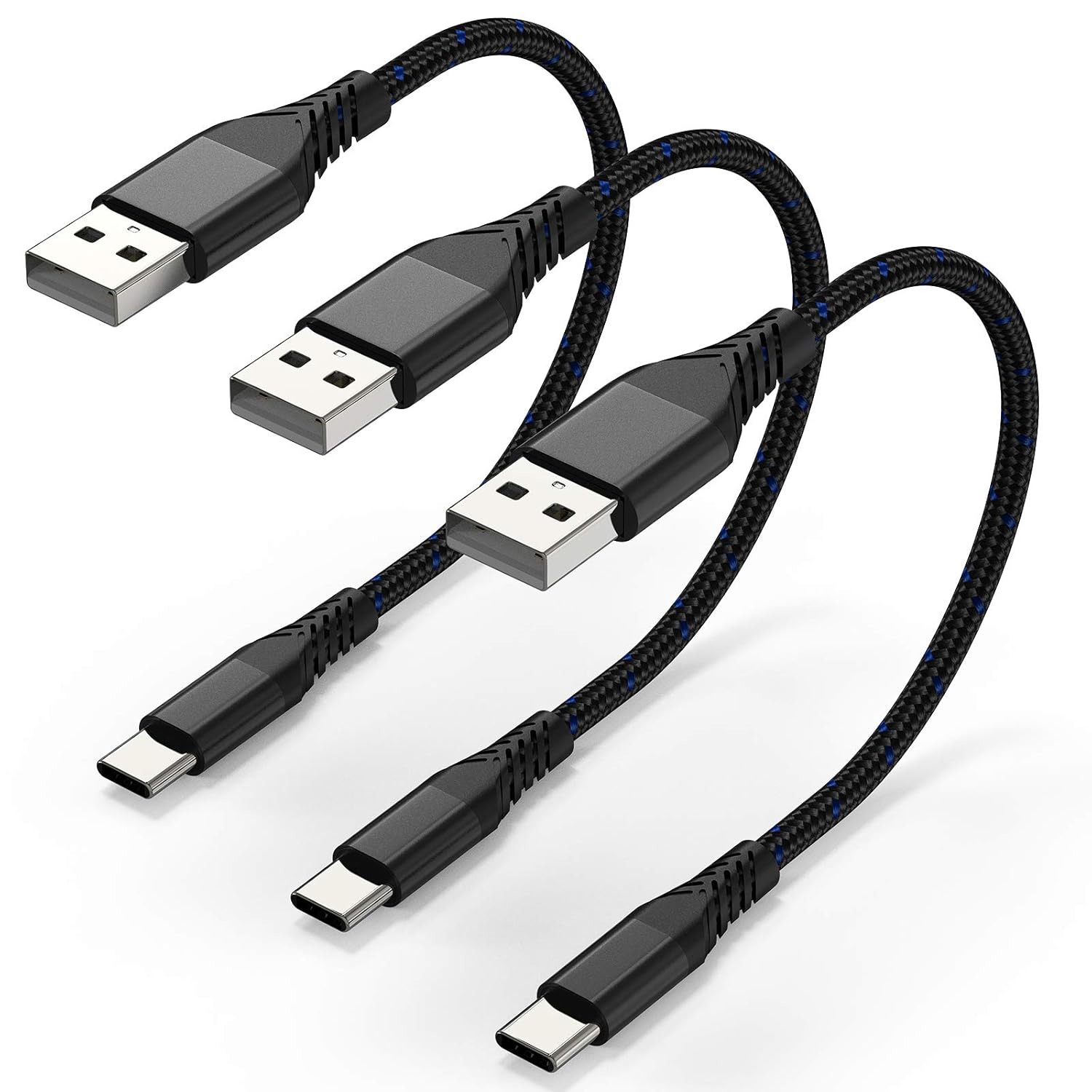 Fast Charge Trio: Short 6 USB-C Cable 3-Pack | Samsung, LG, Google | Umefly