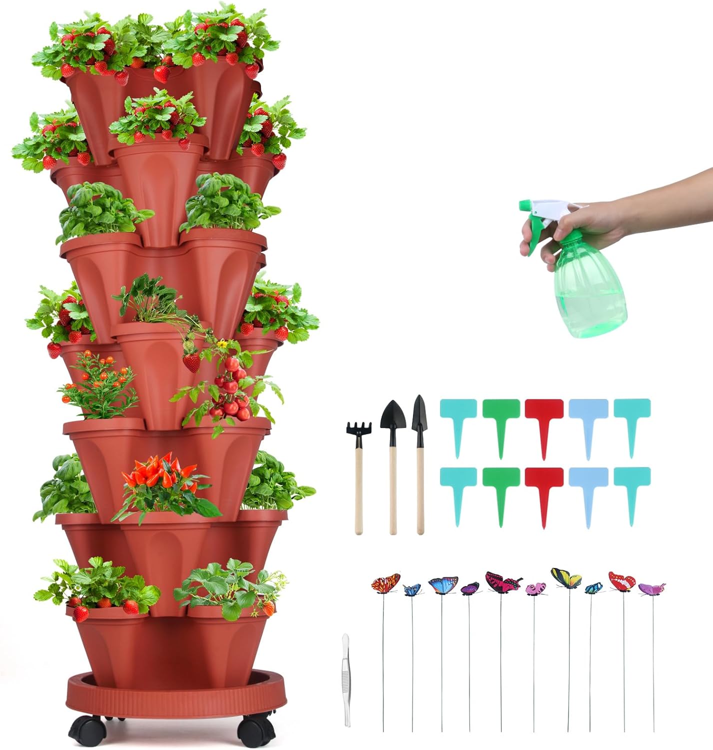 Vertical Planter with 7 Tiers for Indoor and Outdoor Gardening