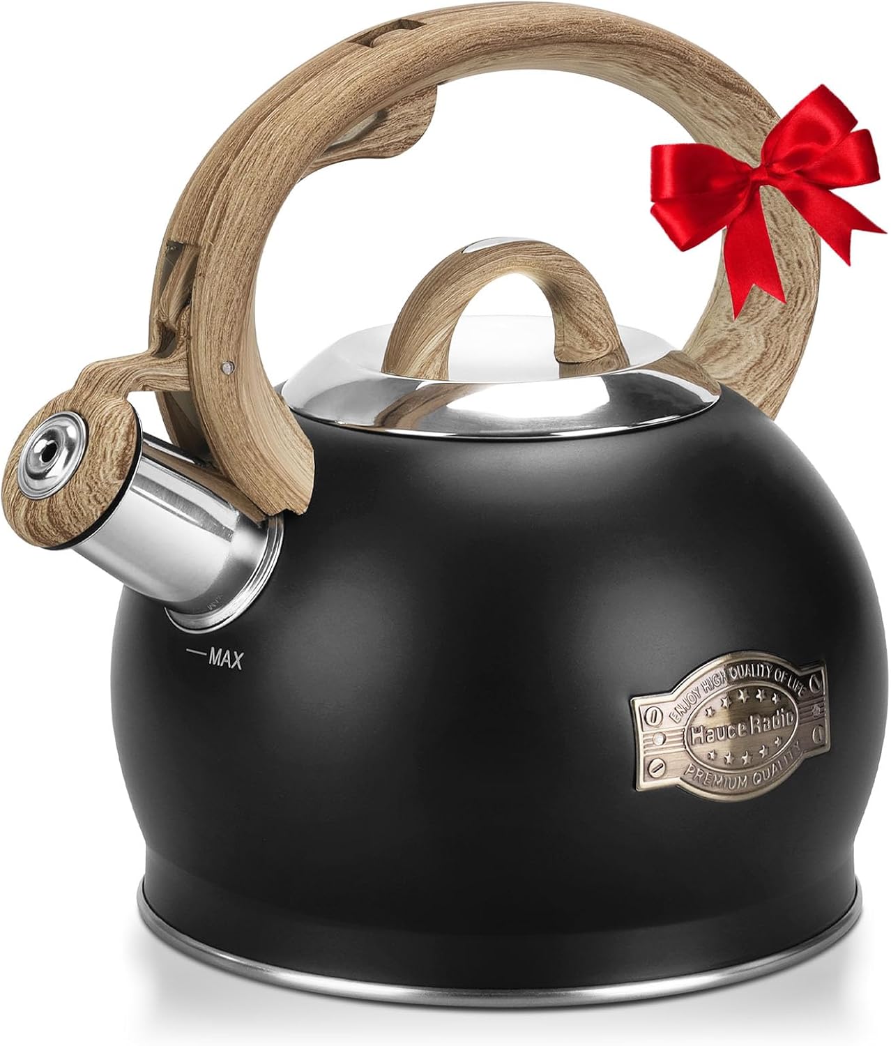 2.1 Quart Black Tea Kettle with Loud Whistle for Safe Brewing