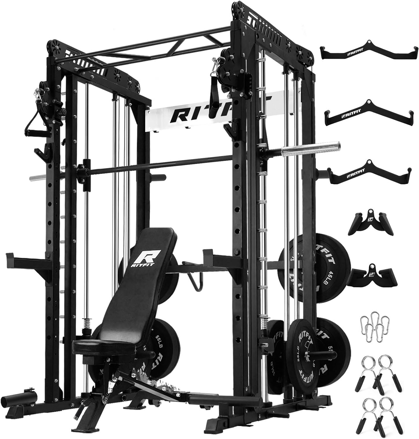 RitFit M1 Smith Machine with Cable Crossover System for Home Gym