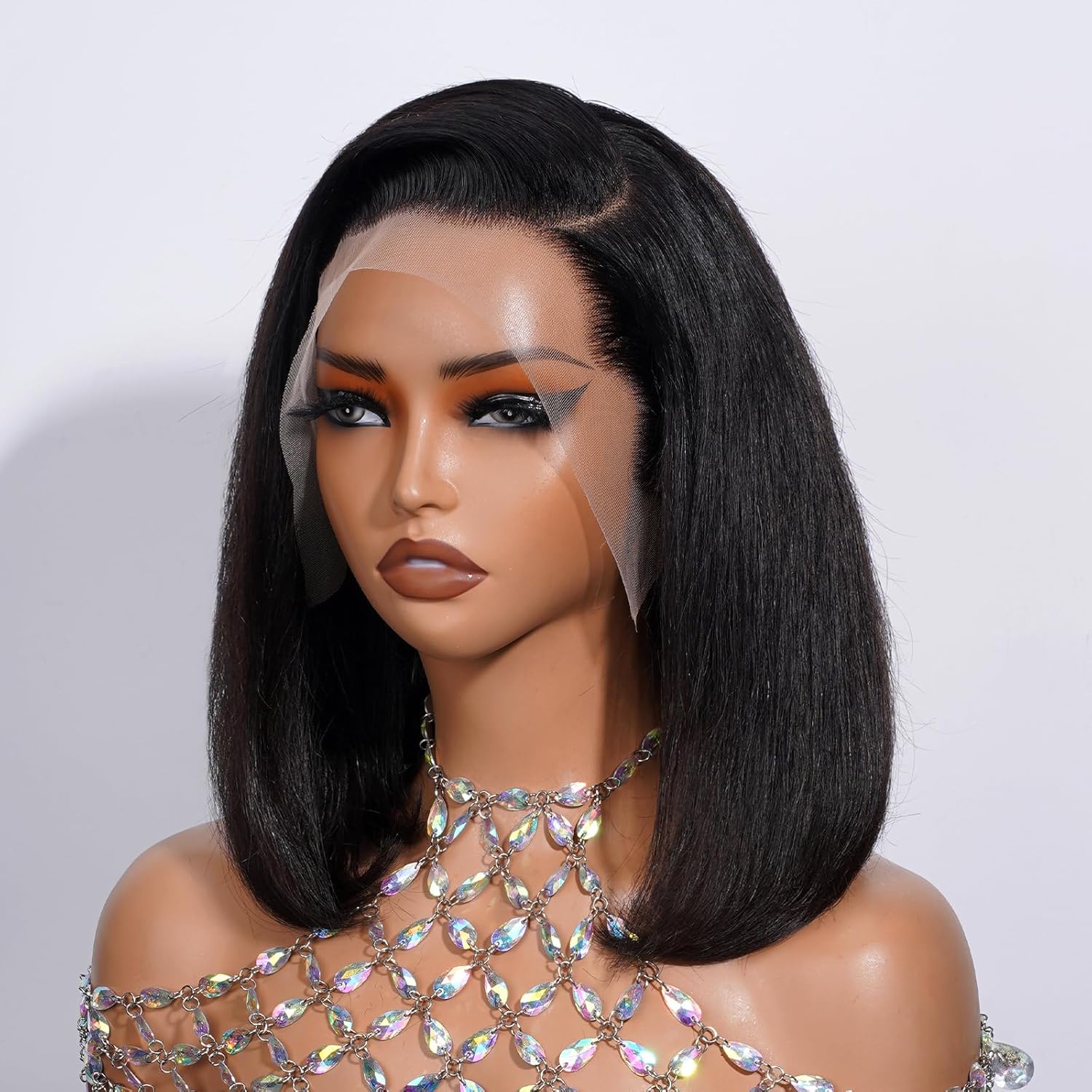 Lace Front Bob Wig Human Hair for Black Women - 14 Inch Style