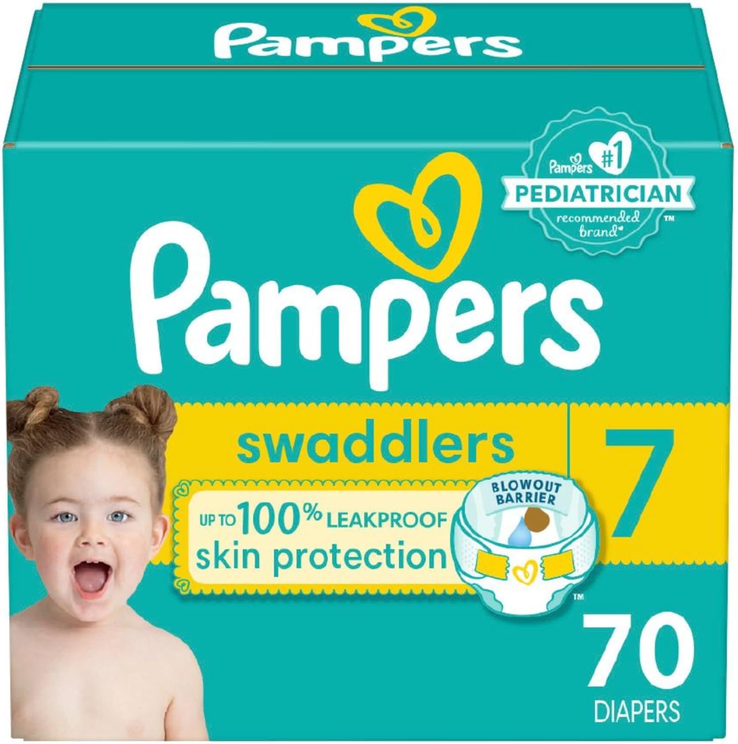 Pampers Swaddlers Size 7 Diapers - Ultra Absorbent 70 Count