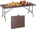 6 ft Folding Picnic Table - Portable Heavy Duty Indoor Outdoor Table