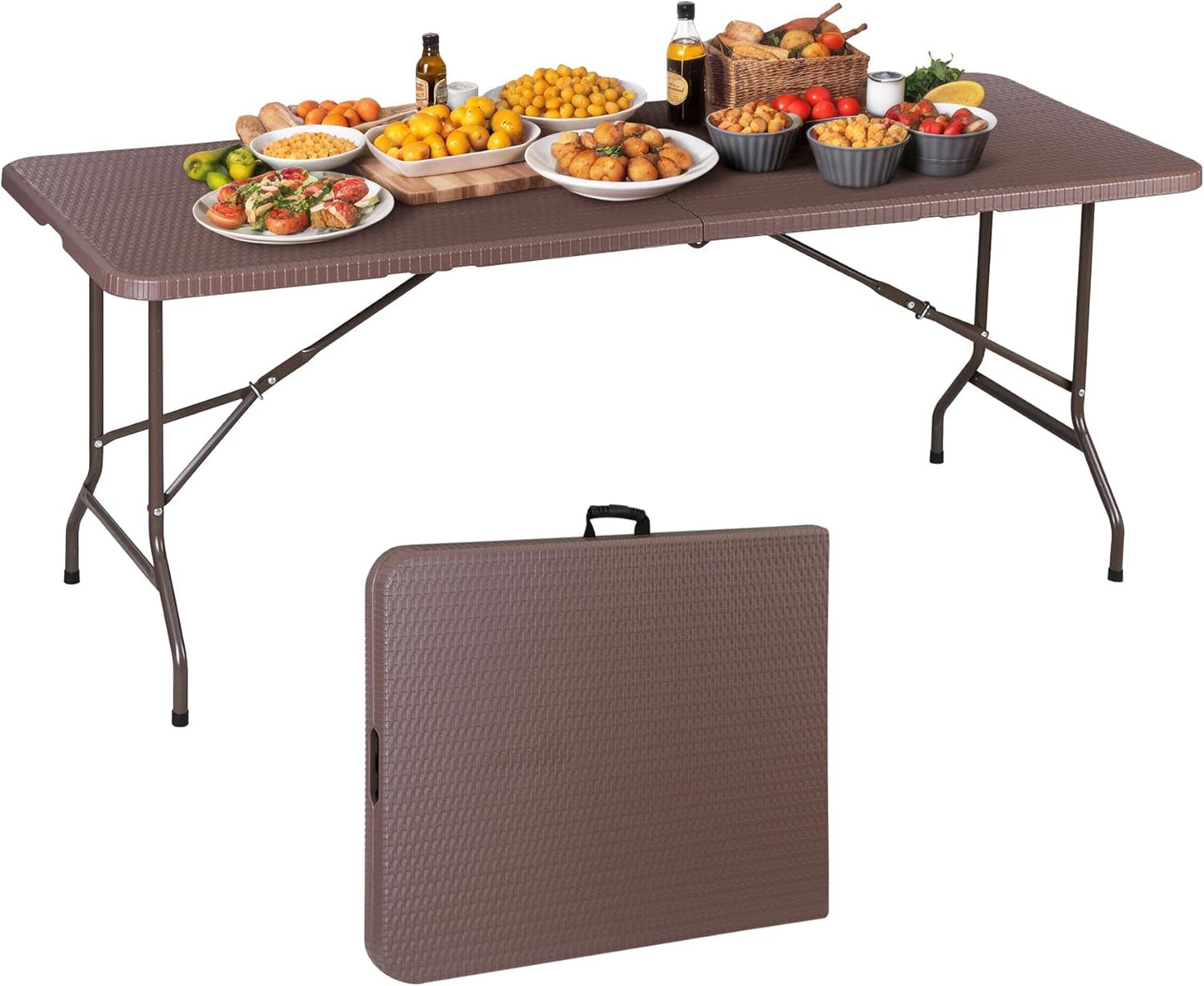 ZenStyle 6ft Folding Table for Indoor and Outdoor Use