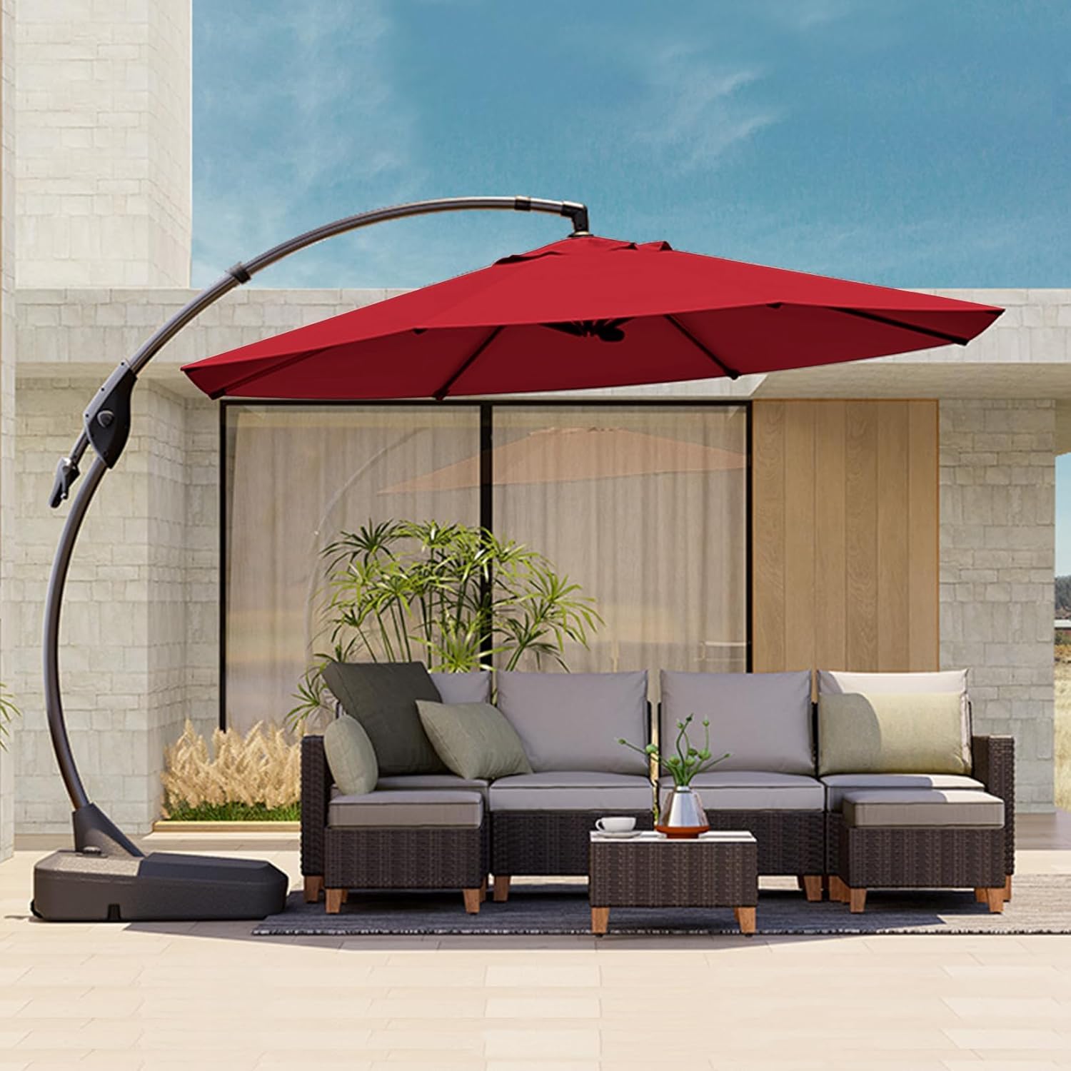 Grand patio 11FT Cantilever Umbrella for Garden and Backyard