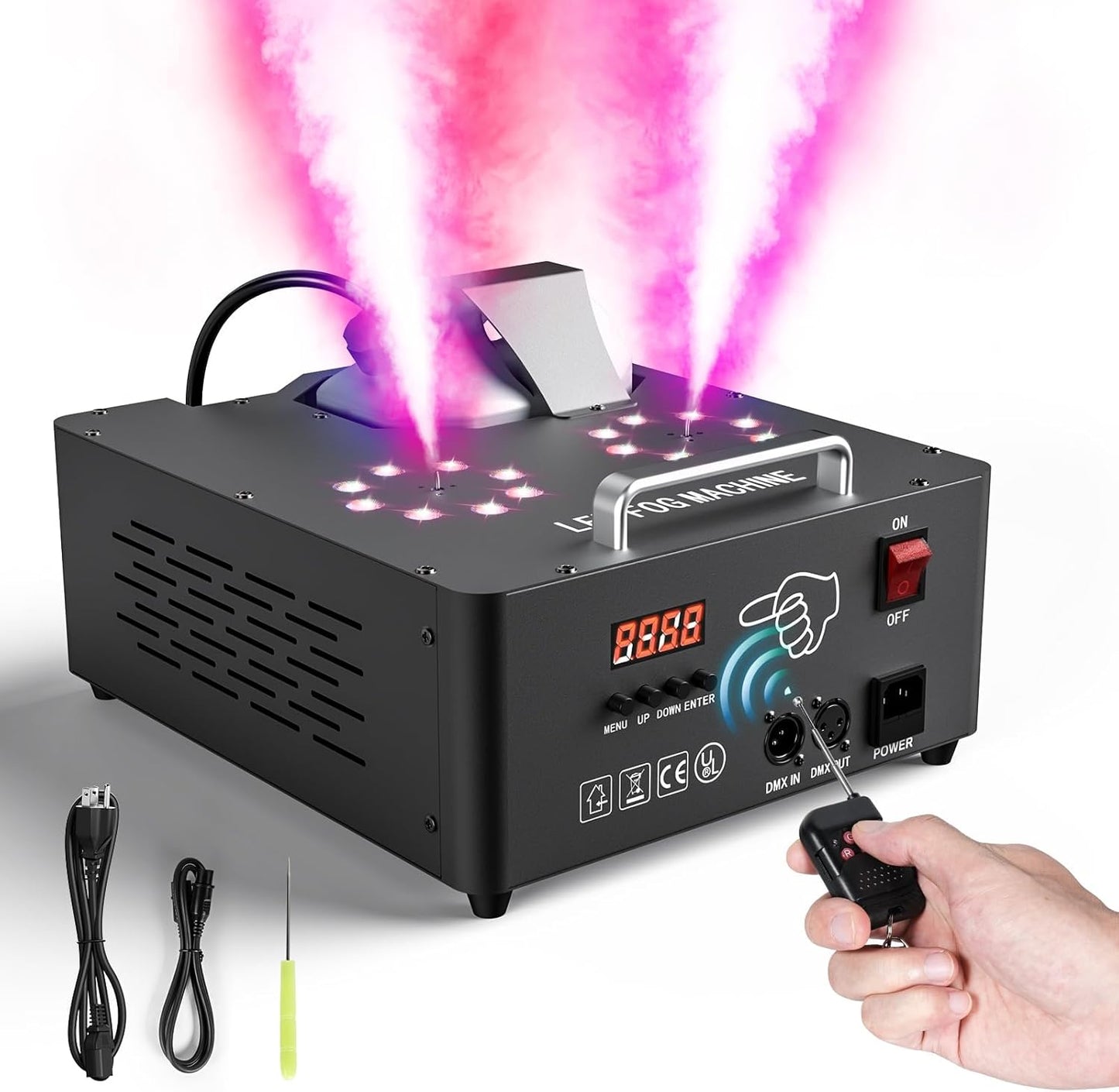 Fog Machine with Lights for Parties, Halloween, and Events
