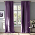 Purple Velvet Blackout Curtains - Long Thermal Panels 90in