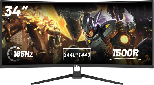 LXZ 34 Inch Gaming Monitor 1500R with 4K QHD and 165Hz Refresh