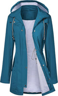Raincoat Women Waterproof Long Hooded Trench Coat - Lined Travel