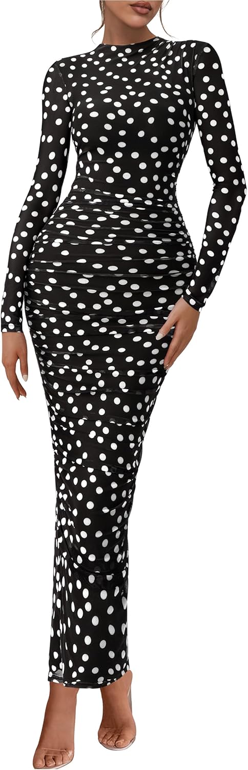PRETTYGARDEN Women's Long Sleeve Maxi Dress for Fall Events