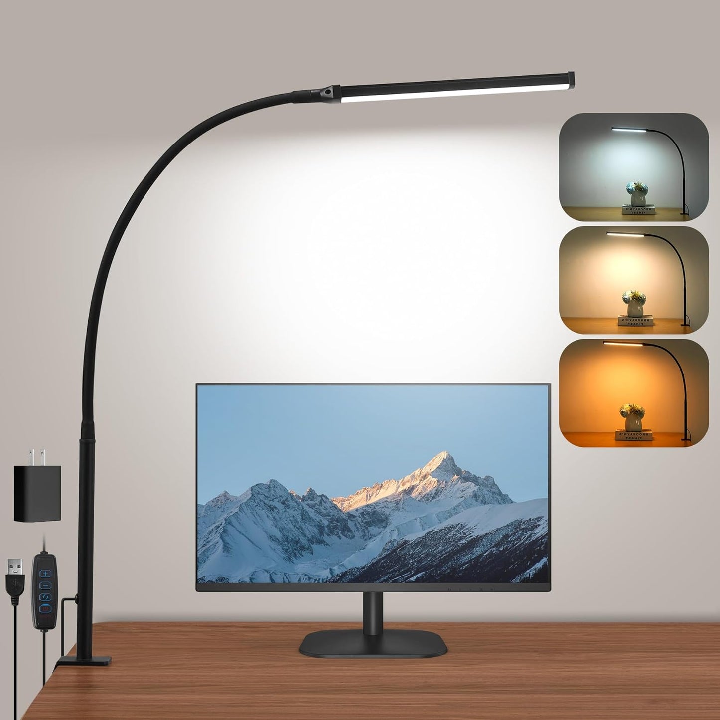 LIBORA LED Desk Lamp - Eye-Caring, 3 Modes, 10 Brightness
