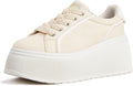 LUCKY STEP Women's Platform Fashion Sneakers - Classic Wedge Casual