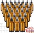Fumete 36 Pcs 4oz Amber Glass Spray Bottles - Refillable Mist Set