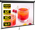 80 Inch Projection Screen 16:9 HD Manual Pull Down - Large Foldable