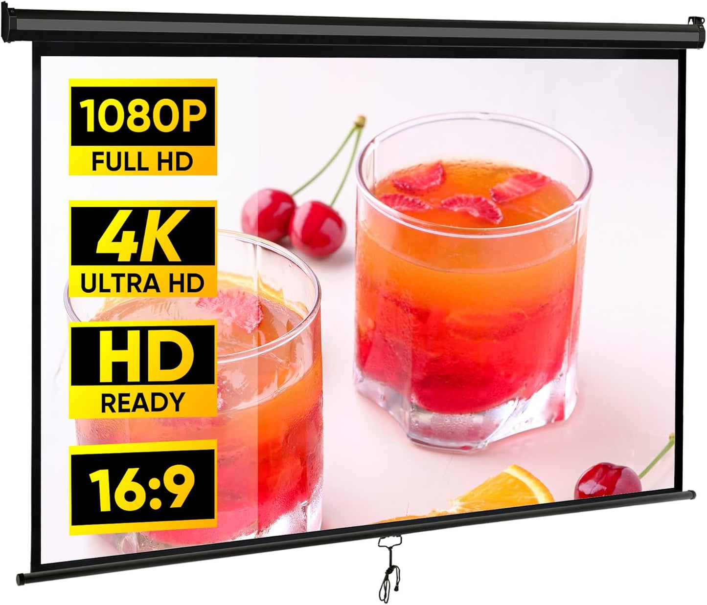 80 Inch Projection Screen for Indoor and Outdoor Use
