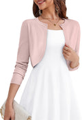 OmicGot Women's Cropped Long Sleeve Cardigan Bolero Shrug - Elegant