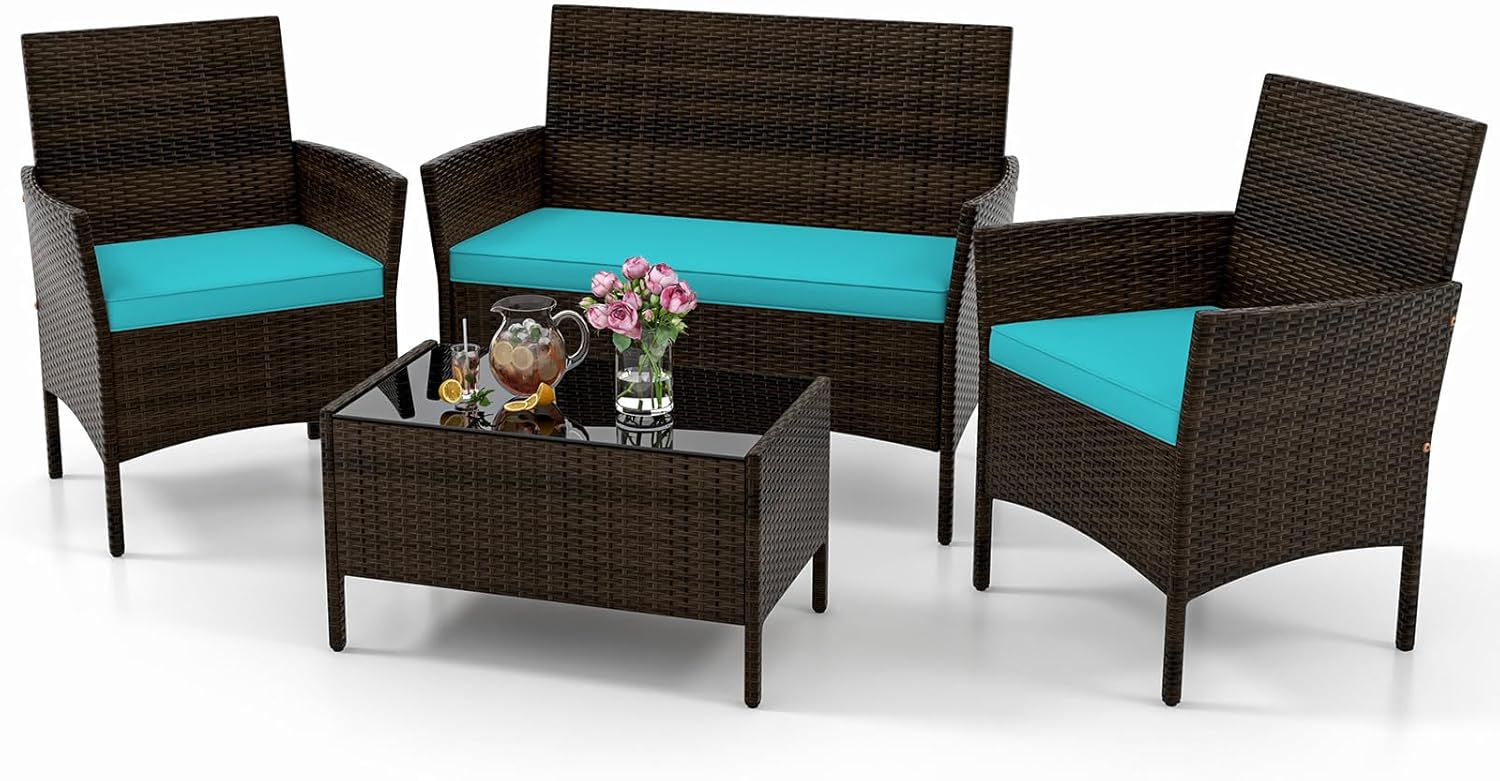 KOTEK 4 Piece Patio Furniture Set for Outdoor Relaxation