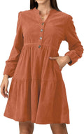 Chic Women's Long Sleeve Corduroy Dress Perfect for Work and Leisure