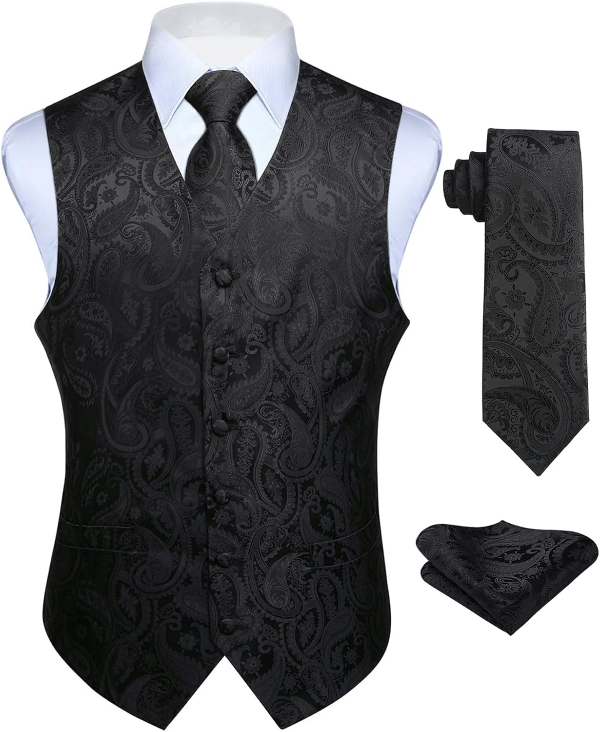 Enlision V3-02 Men's 3PCS Formal Vest Set for Weddings and Parties