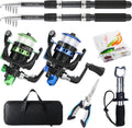 Fishing Rod 2PCS Telescopic Rod and Reel Combo - Travel Ready