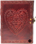 Leather Journal Notebook for Women Men - Celtic Heart Lined 6 x 8 in