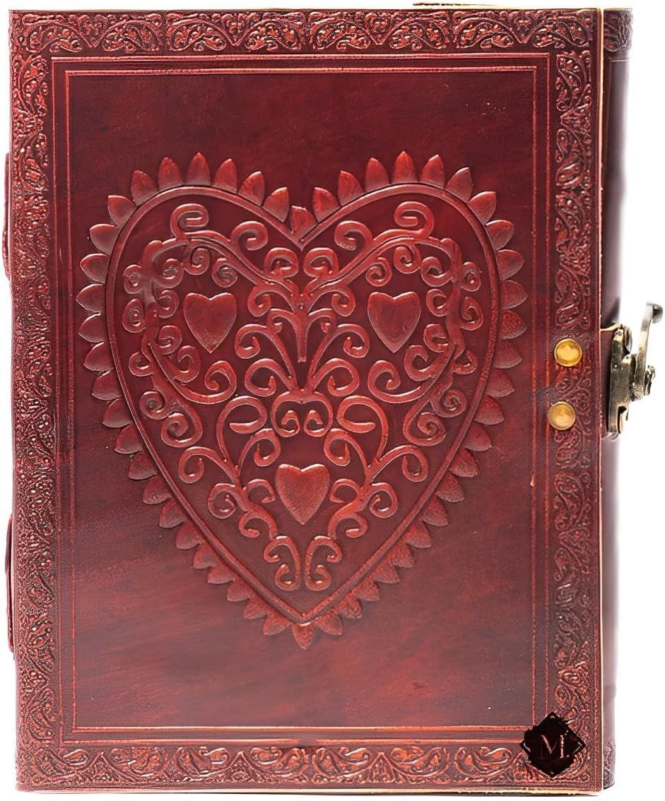 Celtic Heart Leather Journal - Handmade 6x8 inches